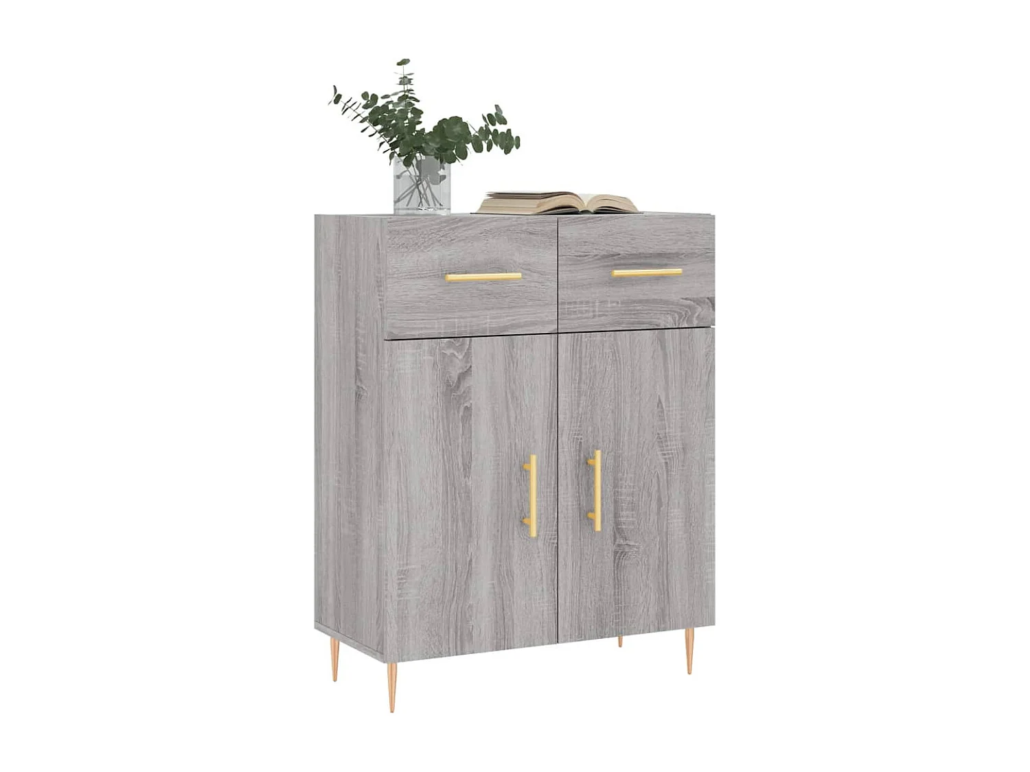 Credenza Sonoma grigia 69,5x34x90 cm in legno ingegnerizzato