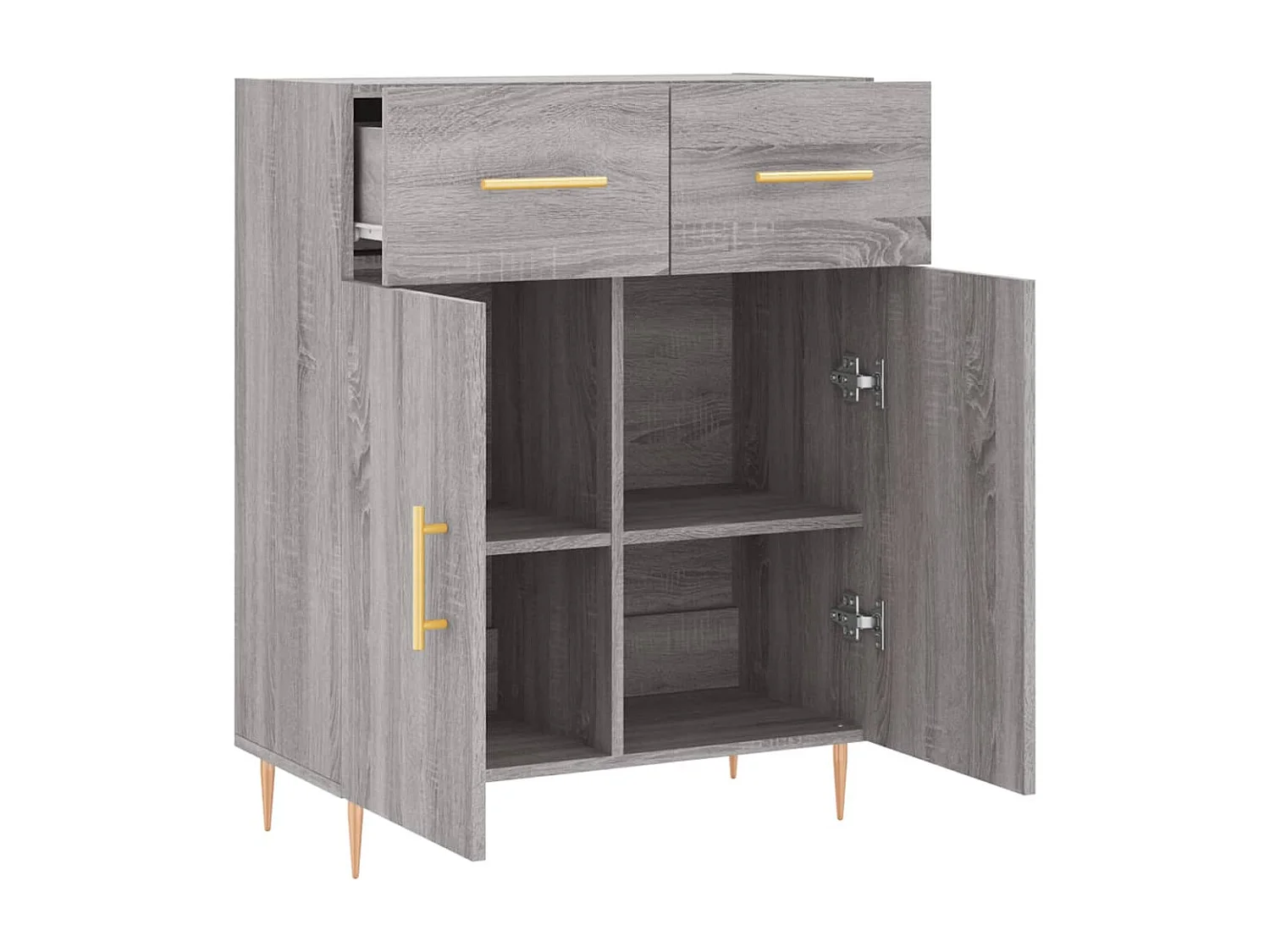 Credenza Sonoma grigia 69,5x34x90 cm in legno ingegnerizzato