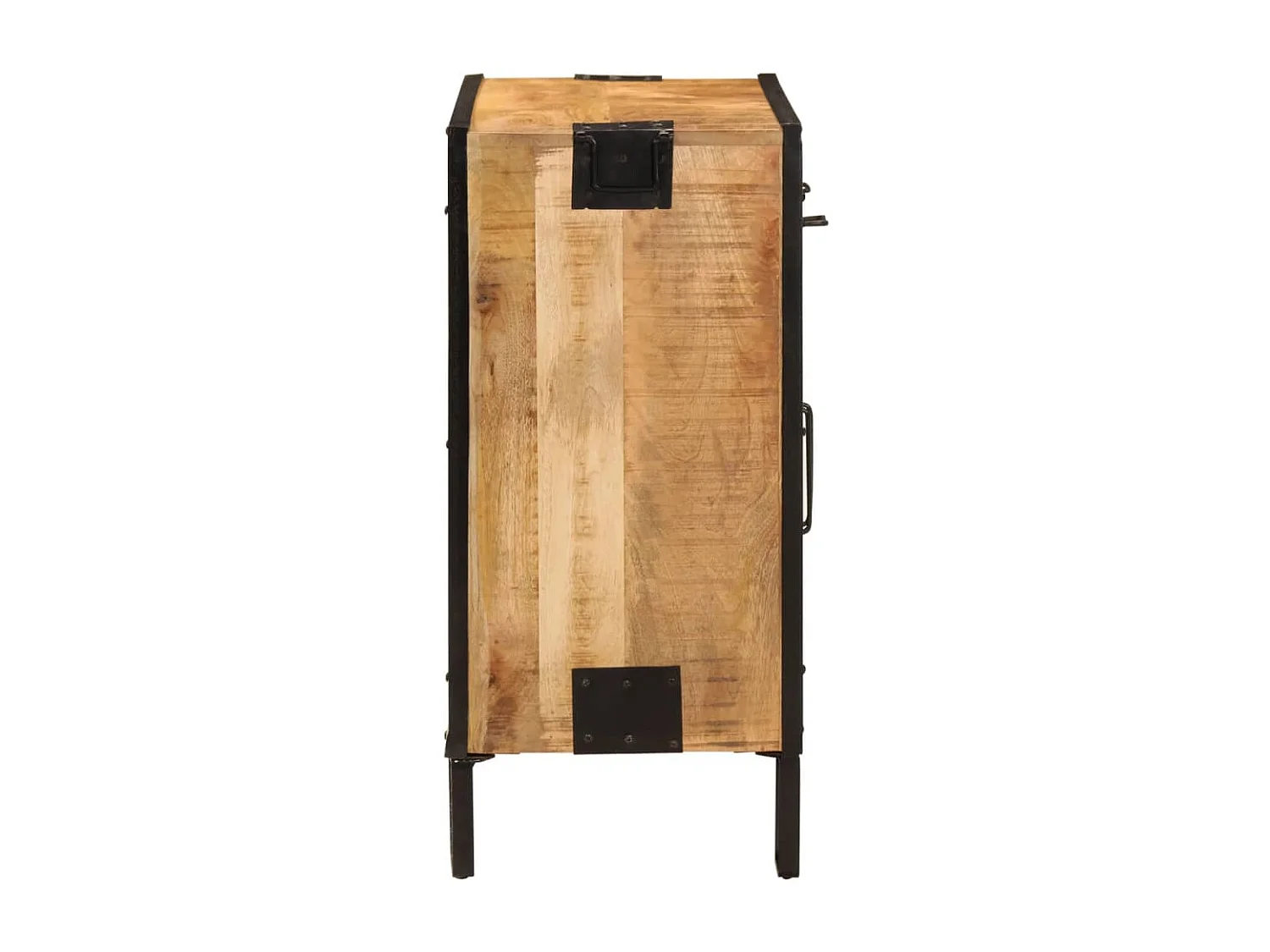 Dressoir 80x31x66 cm massief ruw mangohout en metaal