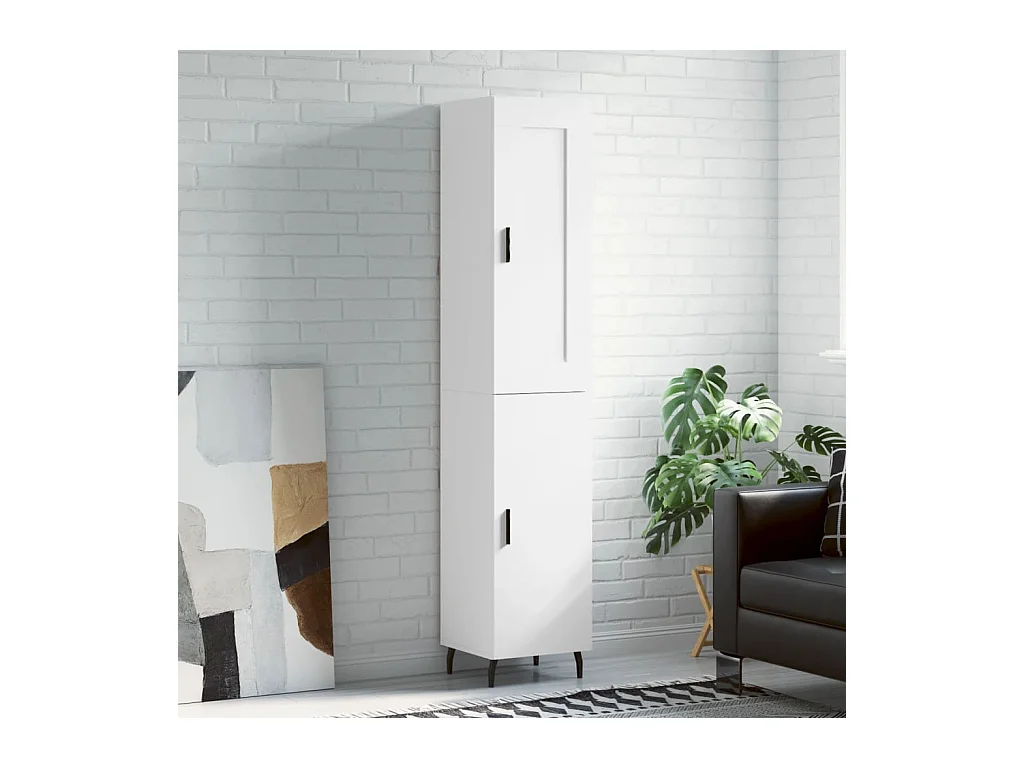 Wit hoog dressoir 34,5x34x180 cm Technisch hout