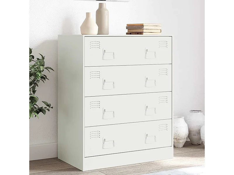 Buffet blanc 67x39x83 cm acier