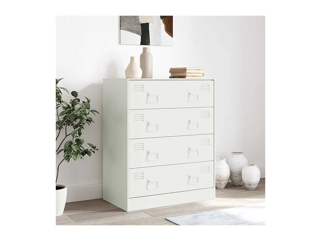 Buffet blanc 67x39x83 cm acier