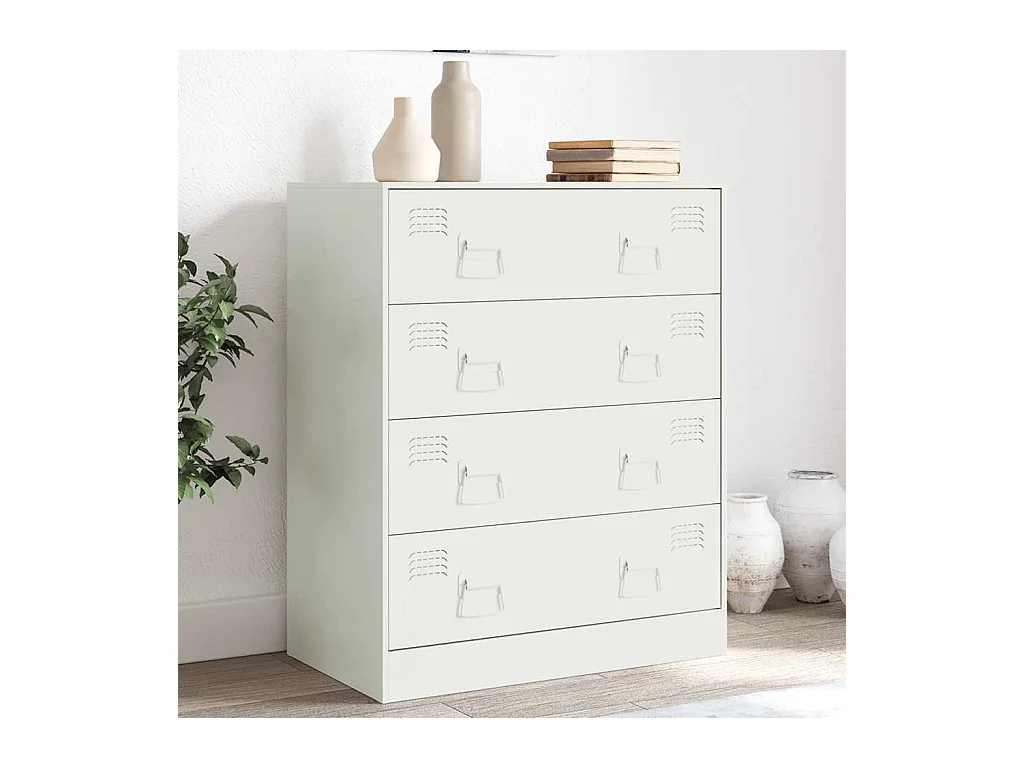Buffet blanc 67x39x83 cm acier