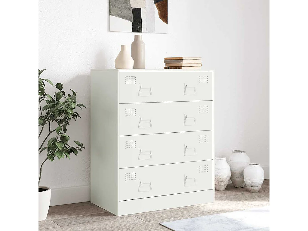 Wit dressoir 67x39x83 cm staal