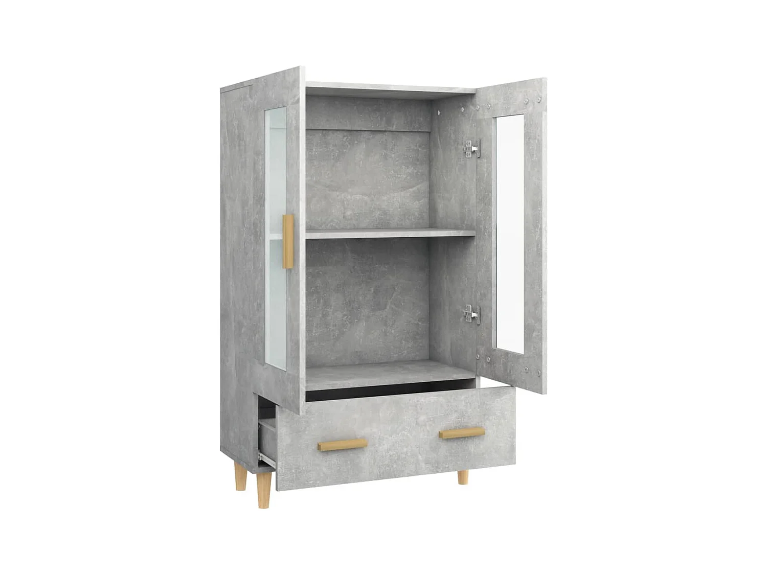 Hoge dressoir Betongrijs 70x31x115 cm Technisch hout