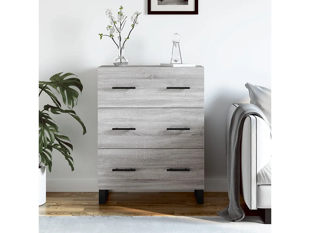Sonoma Sideboard grau 69,5x34x90 cm Holzwerkstoff