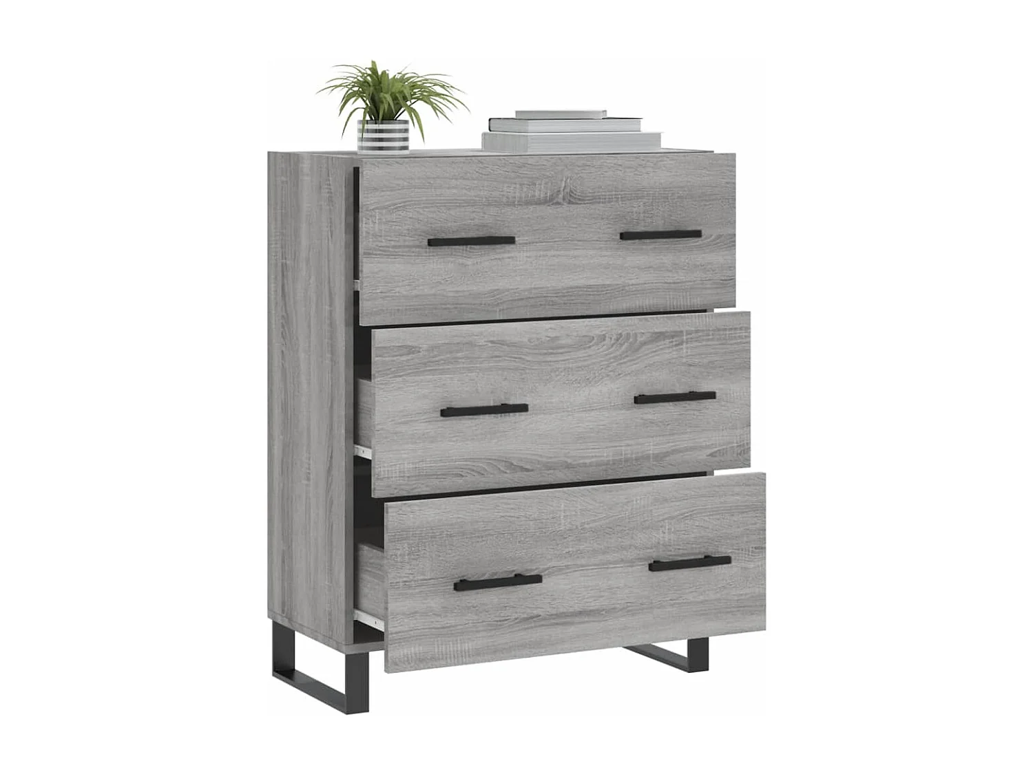 Sonoma Sideboard grau 69,5x34x90 cm Holzwerkstoff