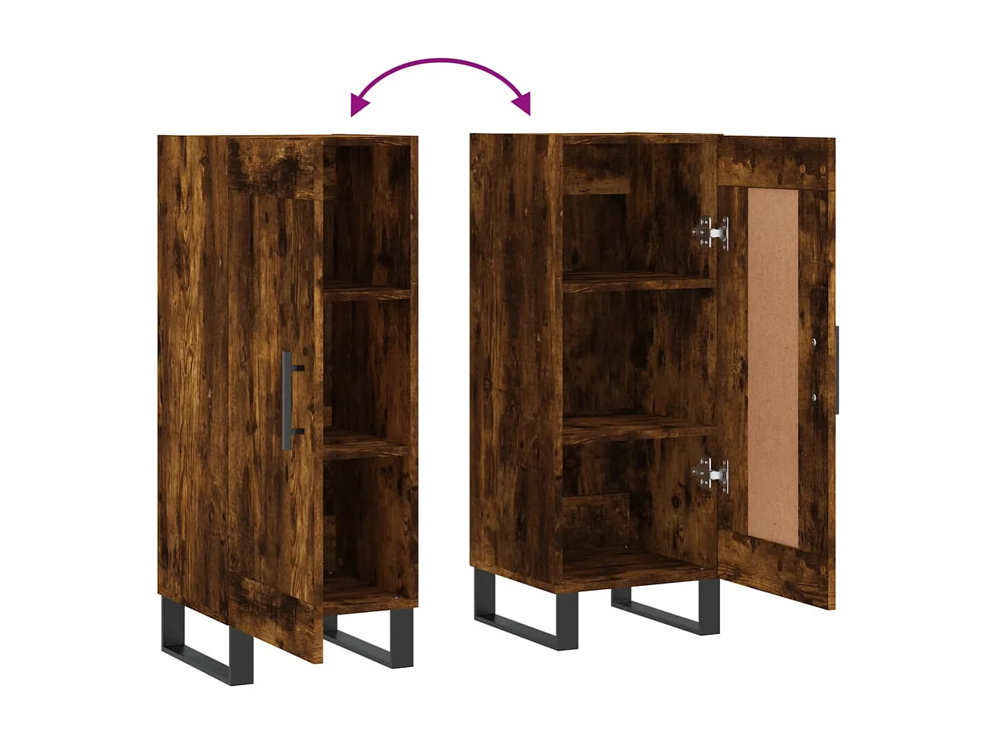 Buffet Chêne fumé 34,5x34x90 cm Bois d'ingénierie