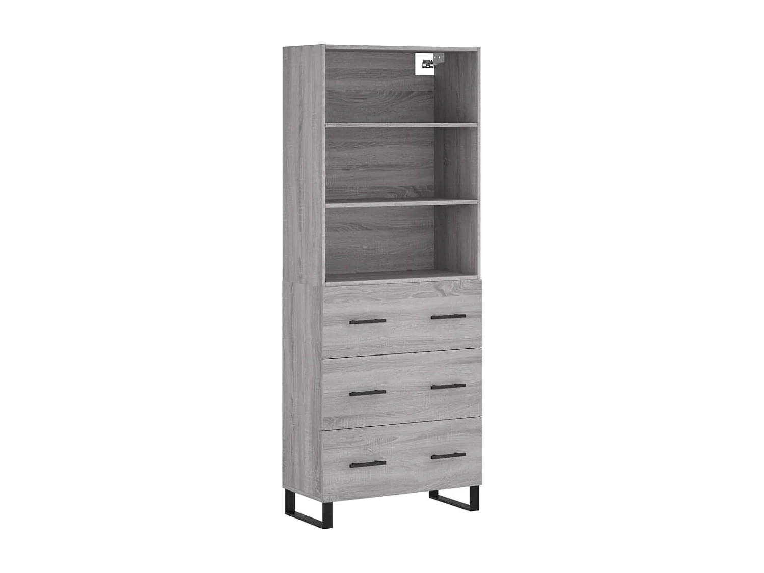 Buffet haut Sonoma gris 69,5x34x180 cm Bois d'ingénierie