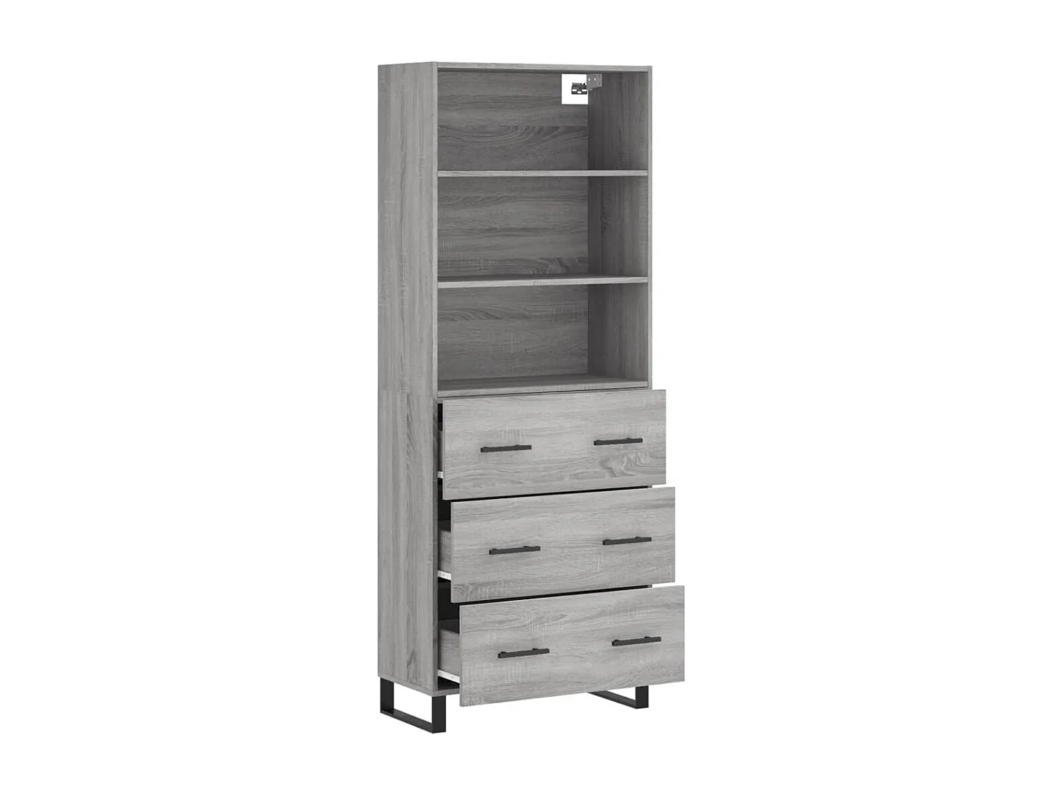 Buffet haut Sonoma gris 69,5x34x180 cm Bois d'ingénierie