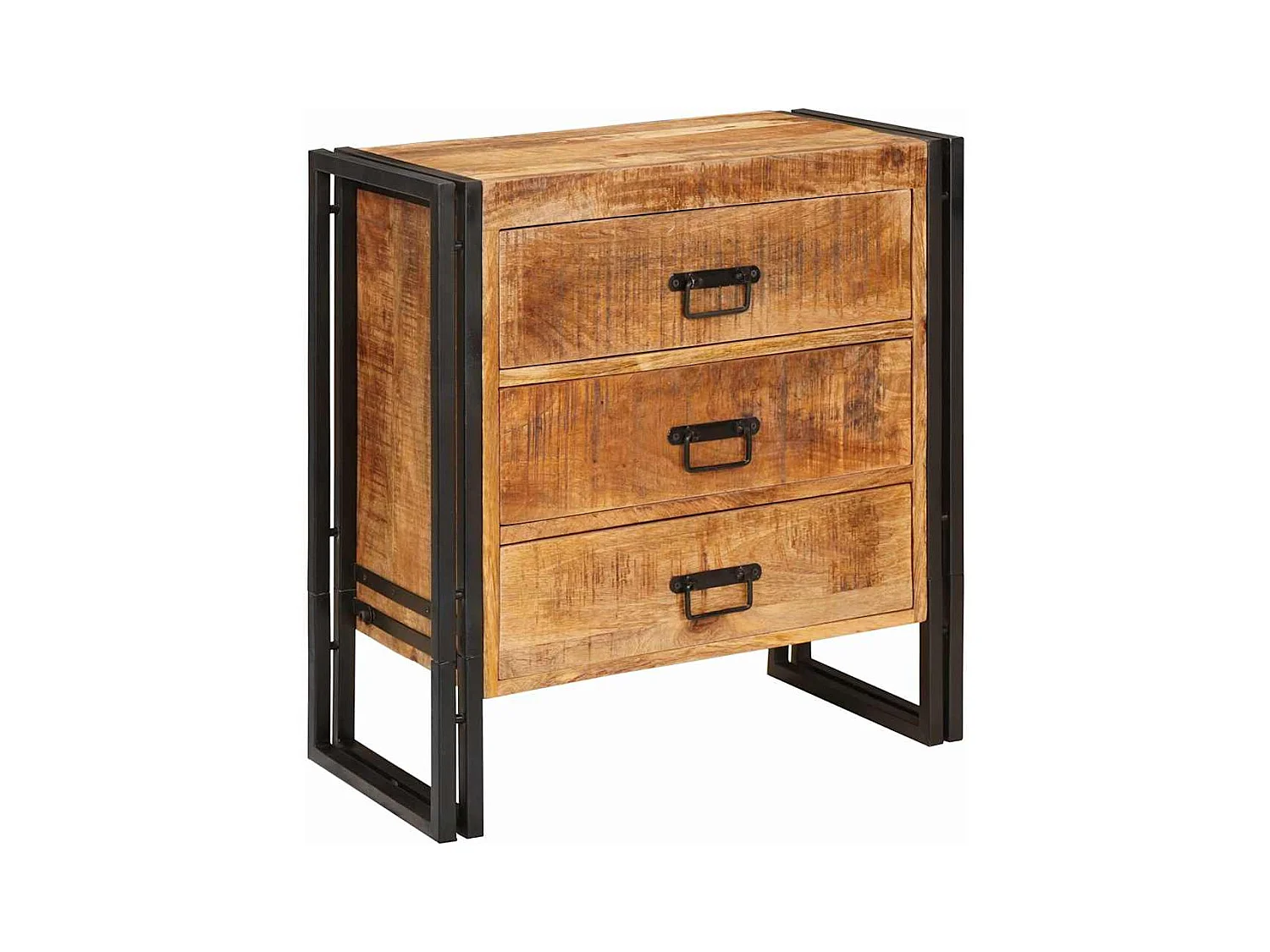 Credenza marrone 66 x 33 x 70 cm in legno massello di mango