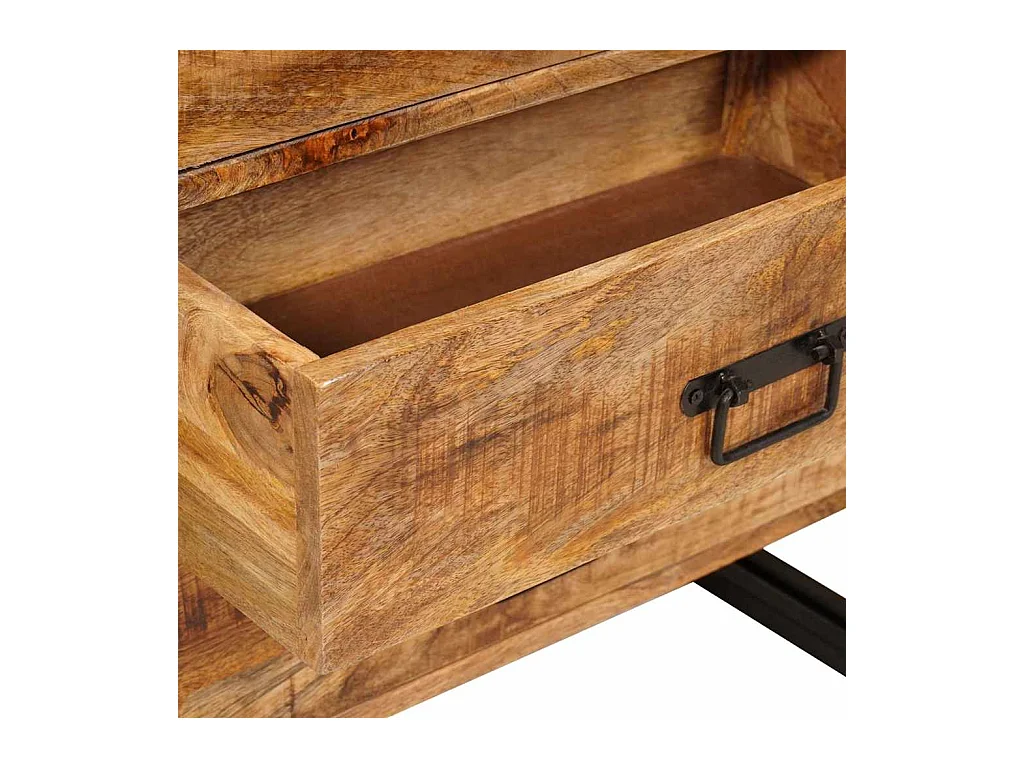 Credenza marrone 66 x 33 x 70 cm in legno massello di mango