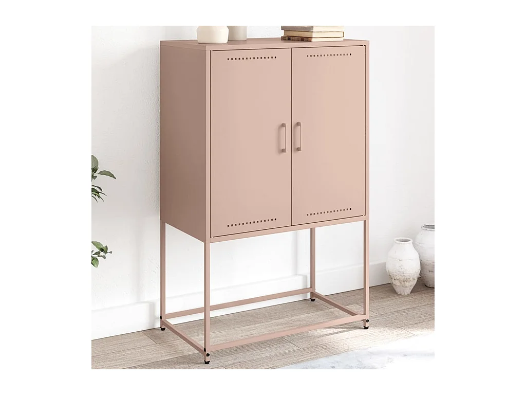 Rosa hohes Sideboard 68,5x38,5x107 cm Stahl