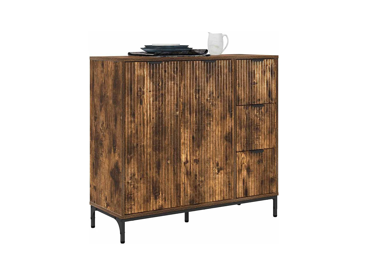 Buffet Chêne fumé 89,5 x 33 x 82 cm Bois d'ingénierie