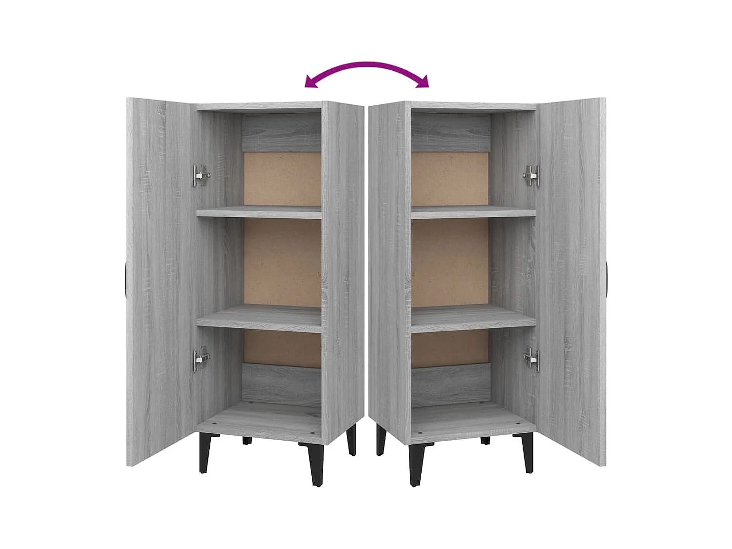 Buffet Sonoma gris 34,5x34x90 cm Bois d'ingénierie