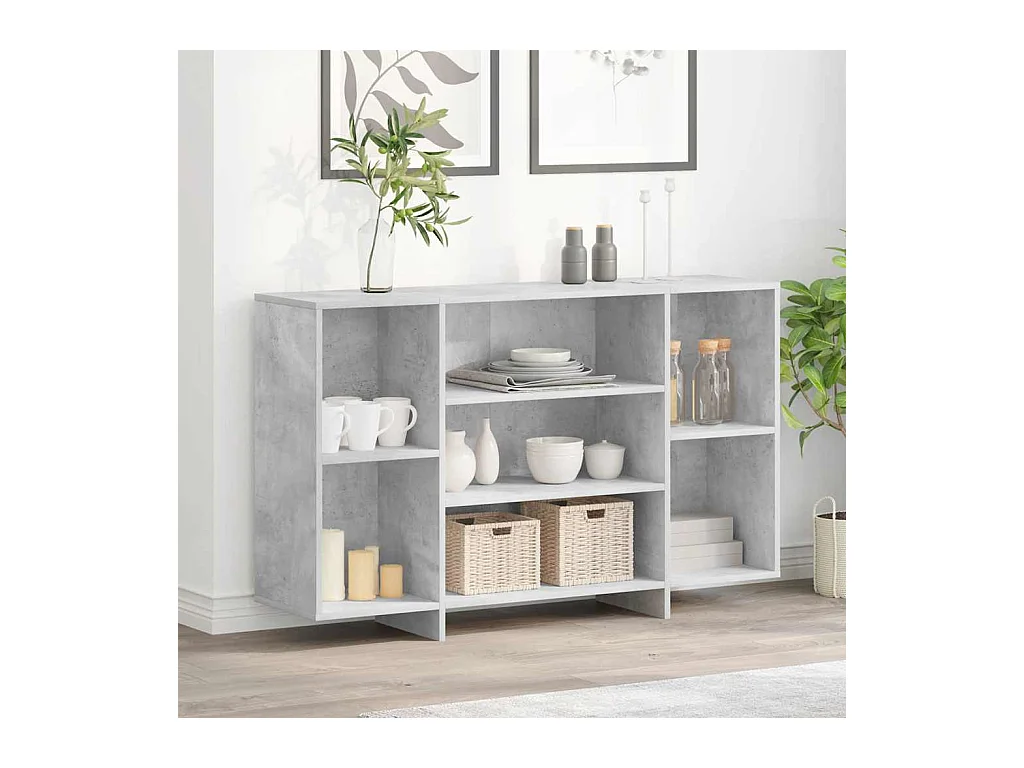 Buffet gris béton 120x30x75 cm bois d'ingénierie