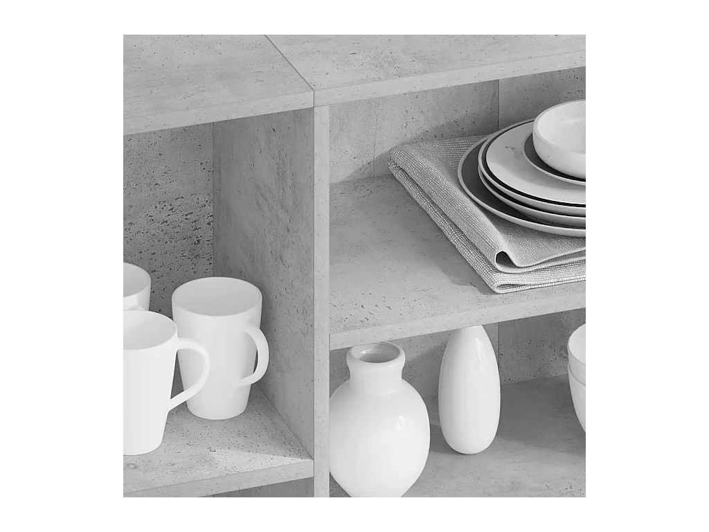 Buffet gris béton 120x30x75 cm bois d'ingénierie