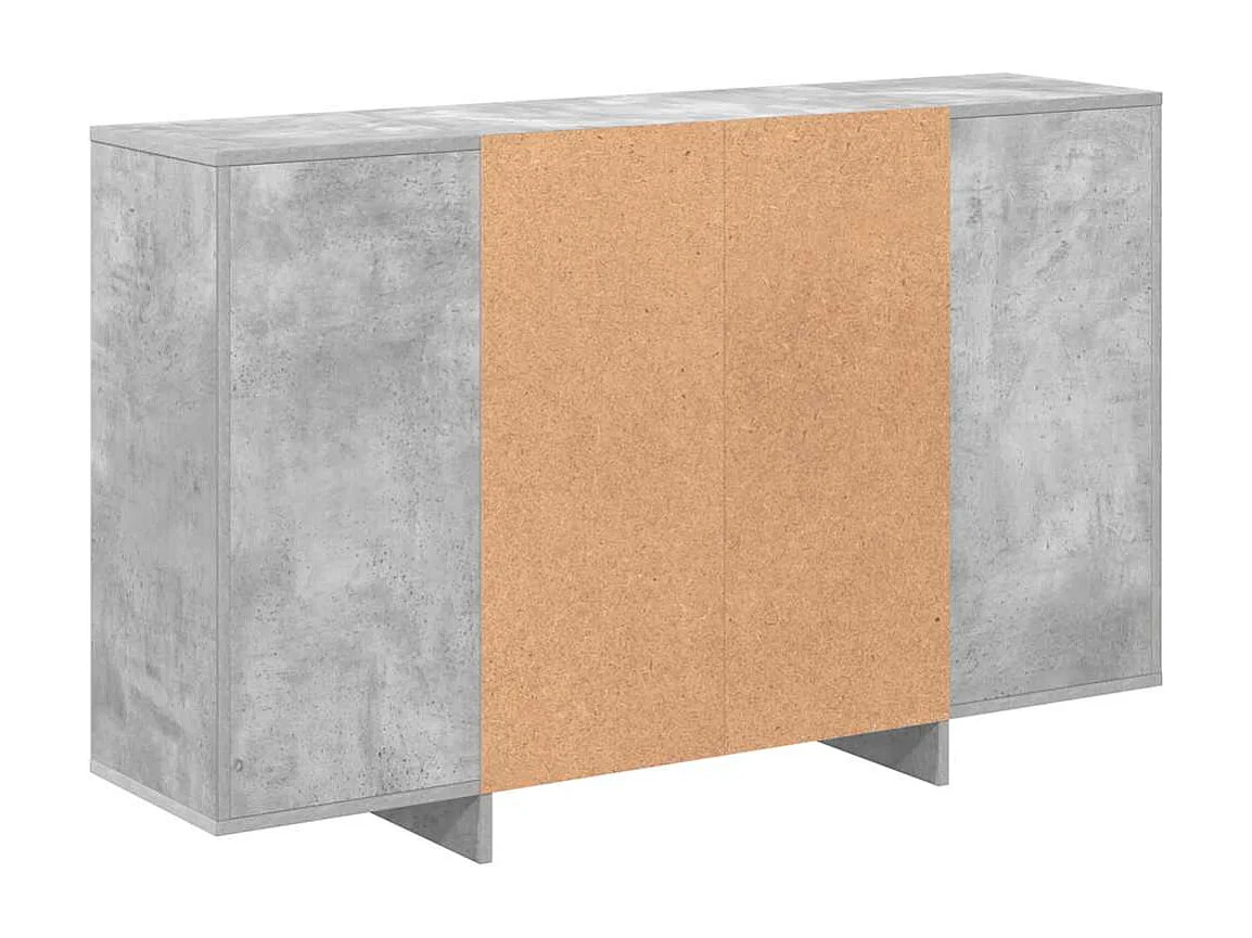 Buffet gris béton 120x30x75 cm bois d'ingénierie
