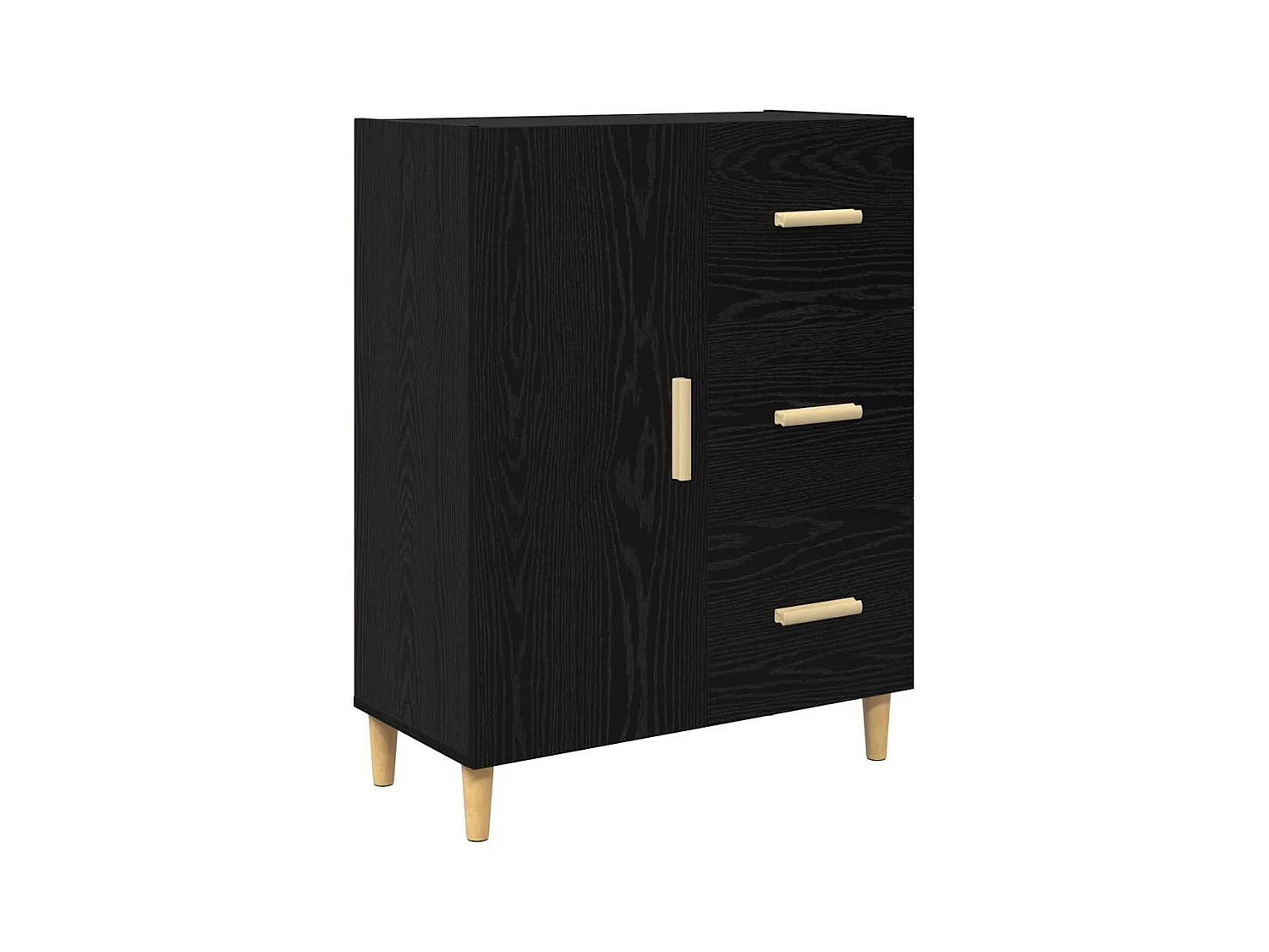Sideboard aus schwarzer Eiche, 34 x 69,5 x 90 cm, Holzwerkstoff