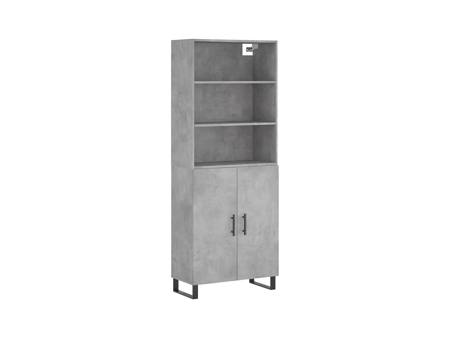 Buffet haut Gris béton 69,5x34x180 cm Bois d'ingénierie