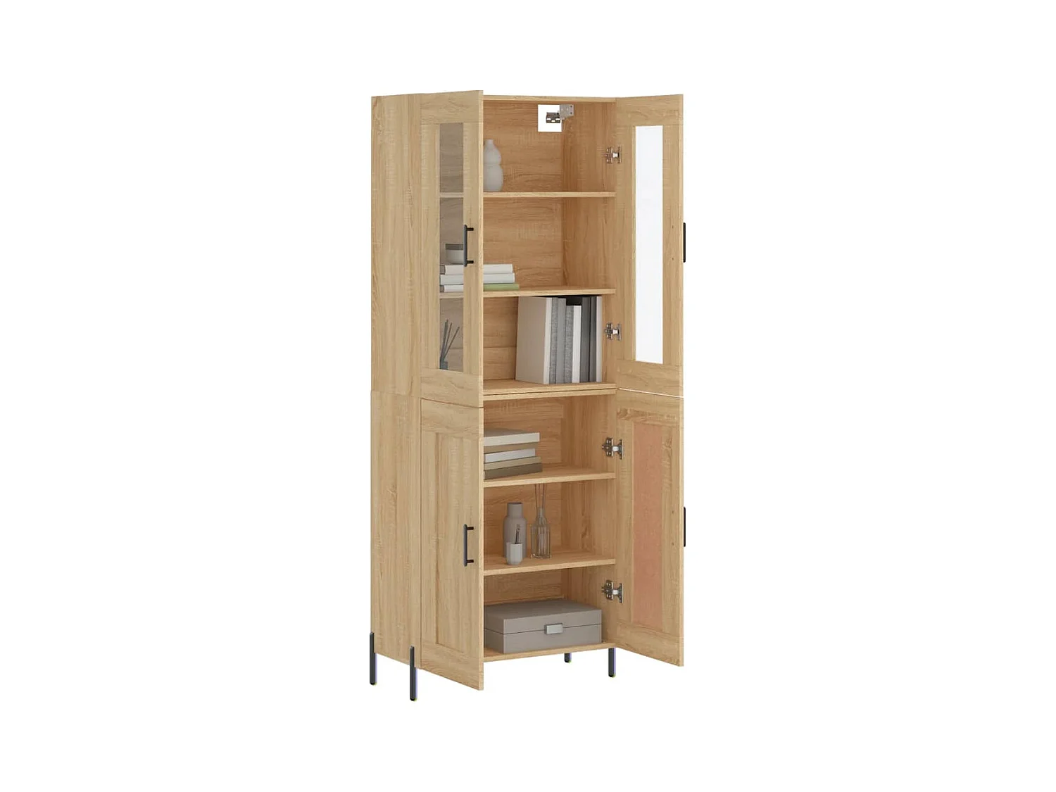 Hoog dressoir Sonoma eiken 69,5x34x180 cm Technisch hout