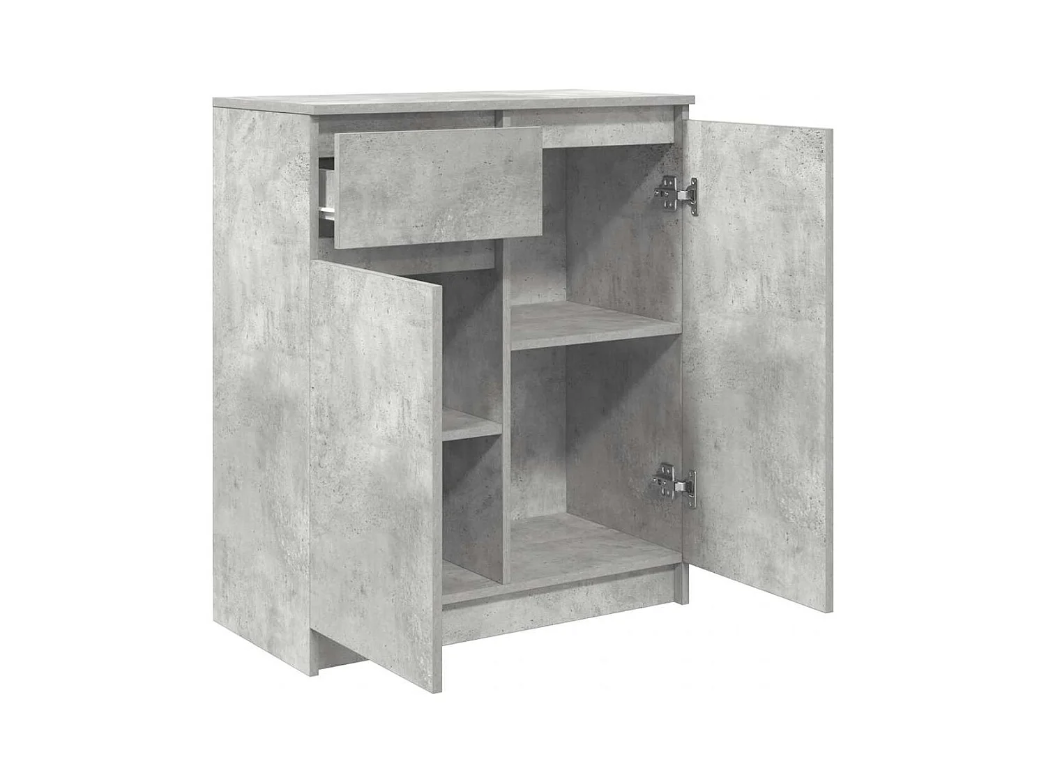 Buffet avec tiroir gris béton 71x35x84 cm bois d'ingénierie