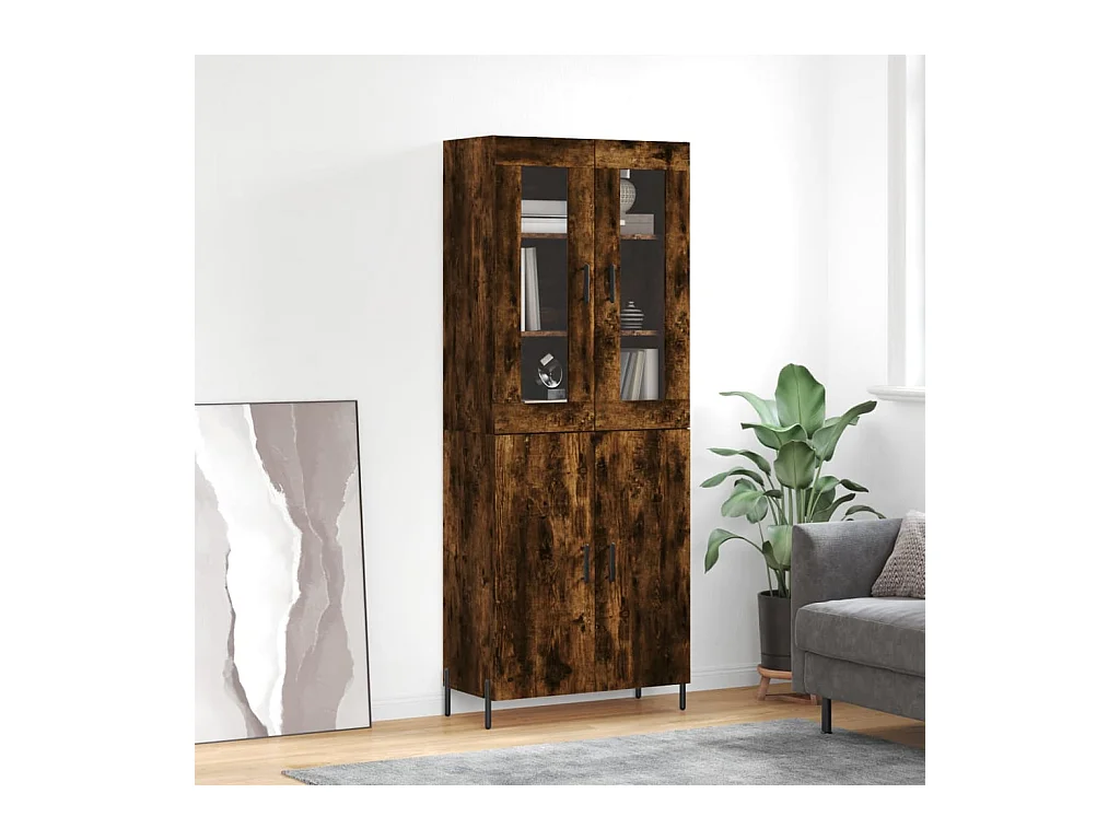 Hoog dressoir Gerookt eiken 69,5x34x180 cm Technisch hout