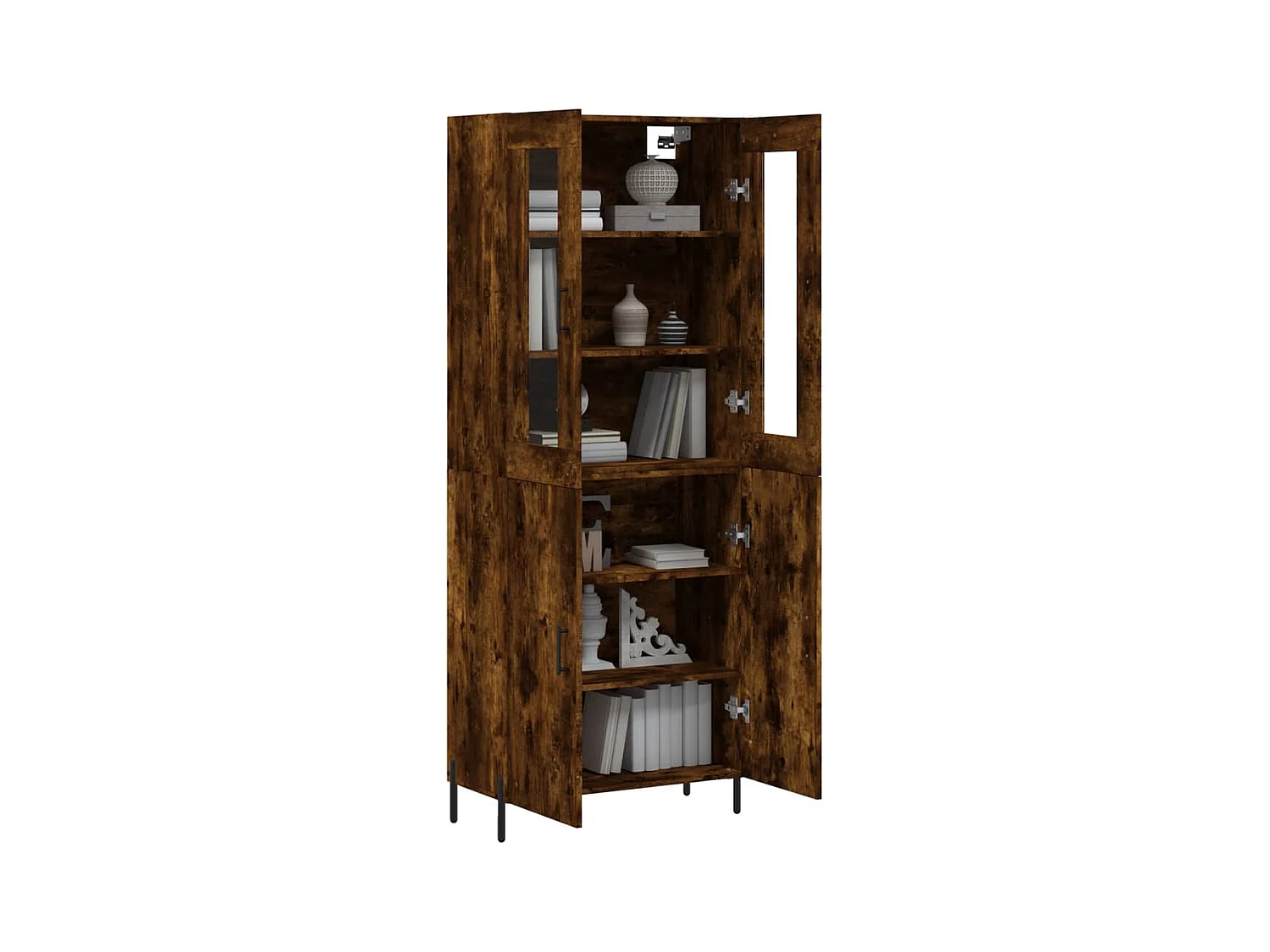 Hoog dressoir Gerookt eiken 69,5x34x180 cm Technisch hout