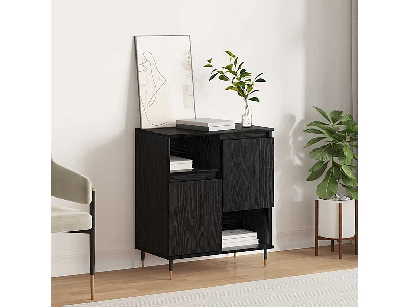 Buffet Chêne noir 60 x 35 x 70 cm Bois d'ingénierie