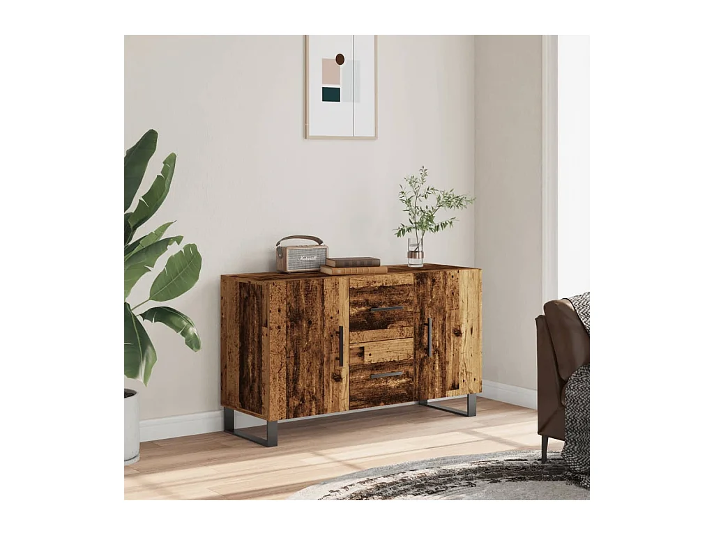 Buffet vieux bois 100x36x60 cm bois d'ingénierie