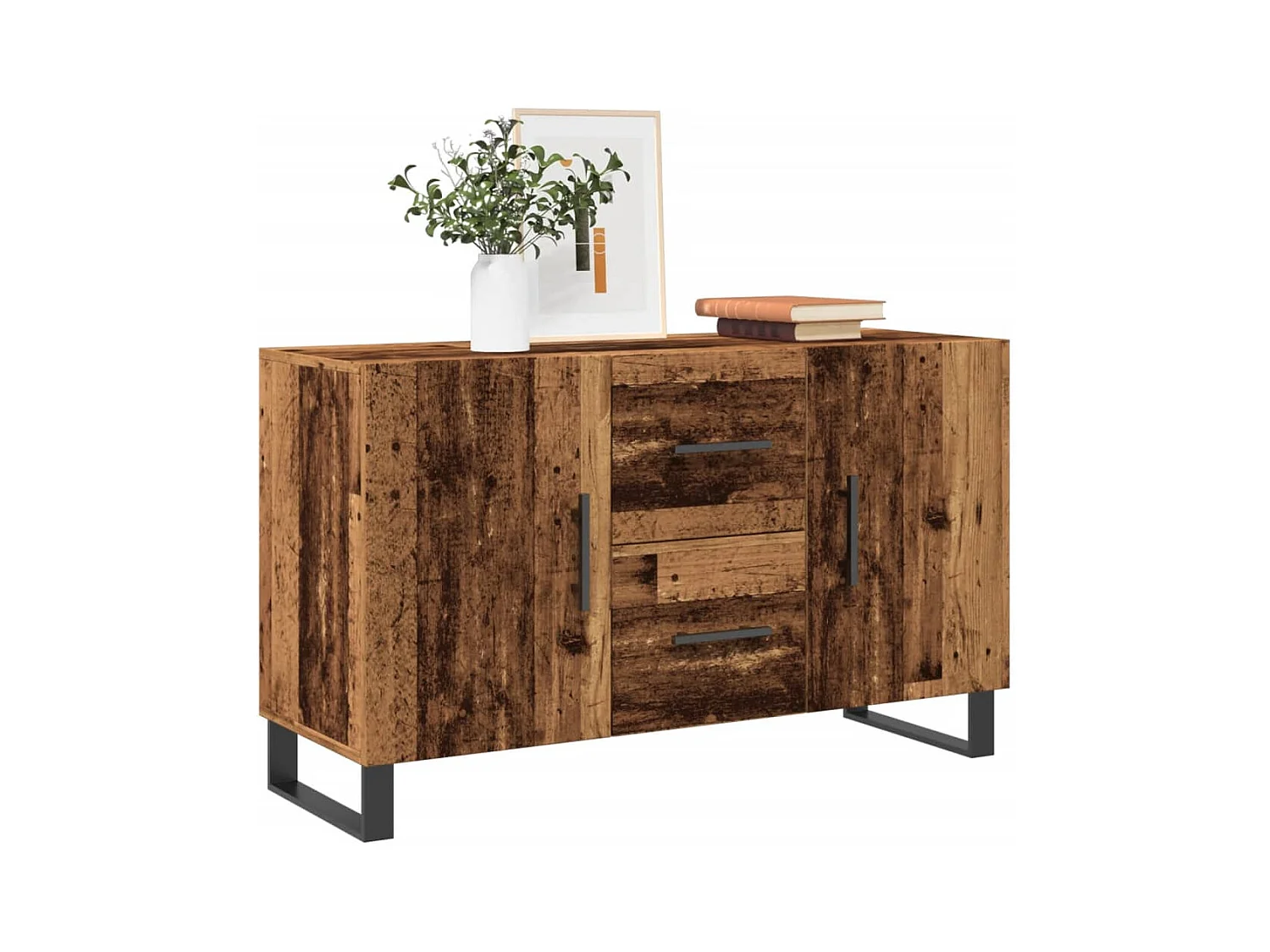 Buffet vieux bois 100x36x60 cm bois d'ingénierie