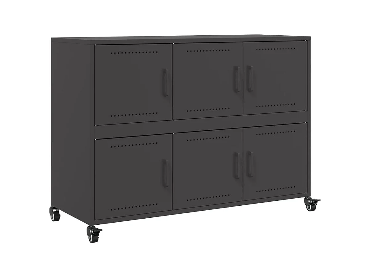 Buffet noir 100,5x39x72 cm acier