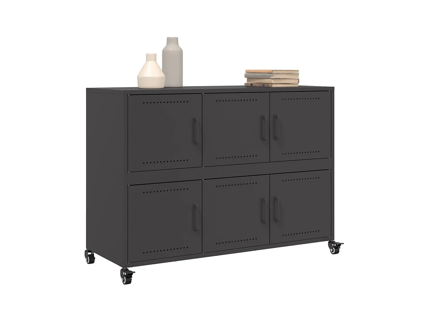 Buffet noir 100,5x39x72 cm acier