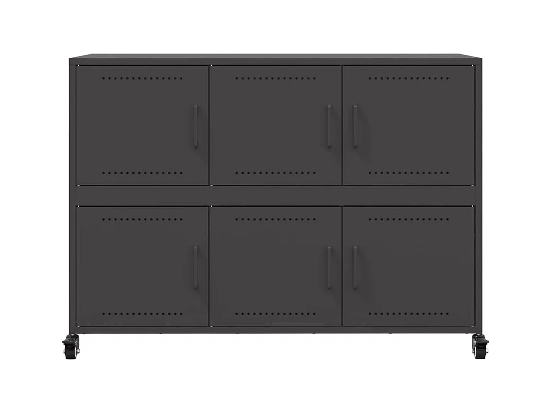 Buffet noir 100,5x39x72 cm acier