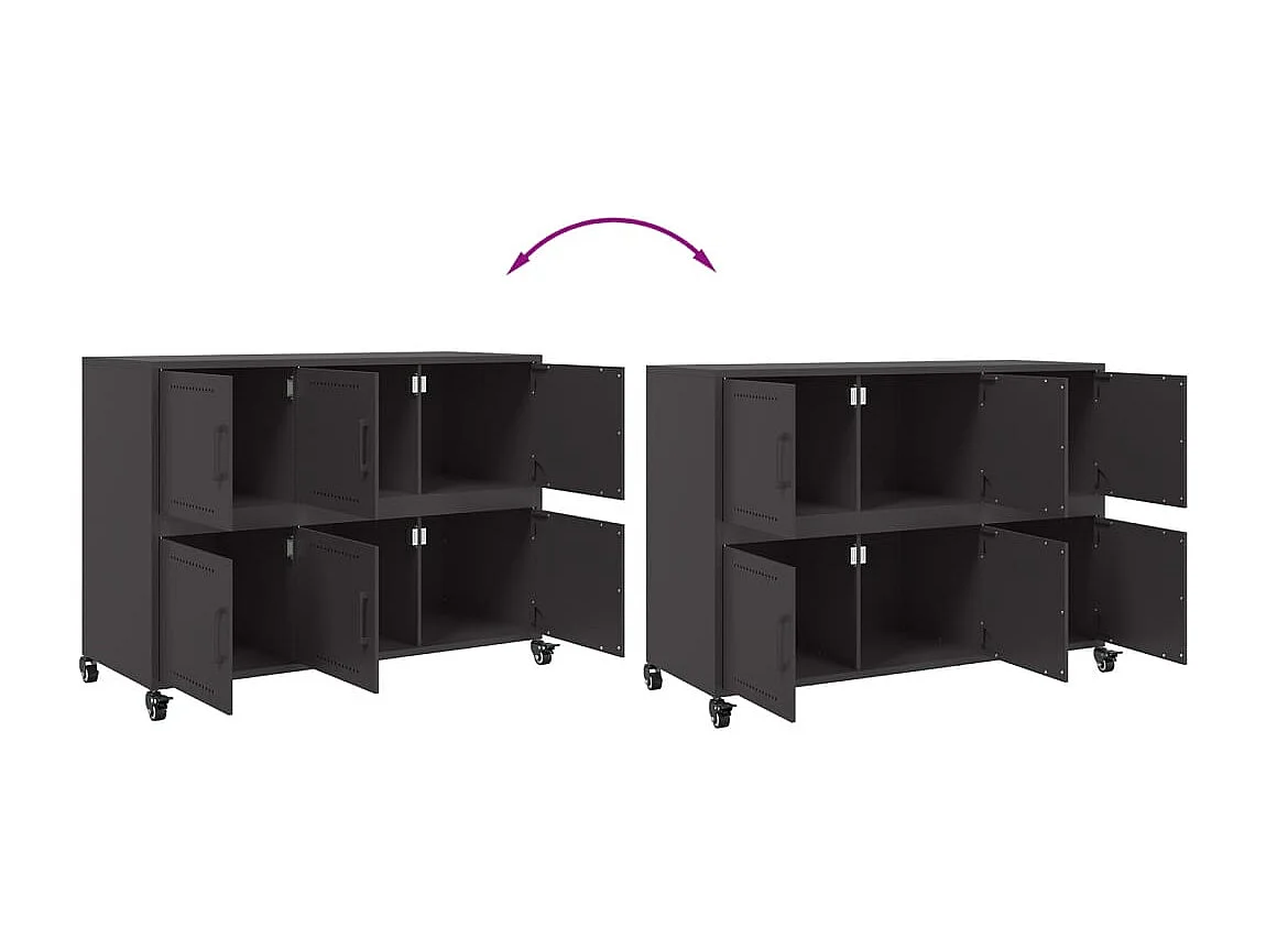 Credenza nera 100,5x39x72 cm in acciaio