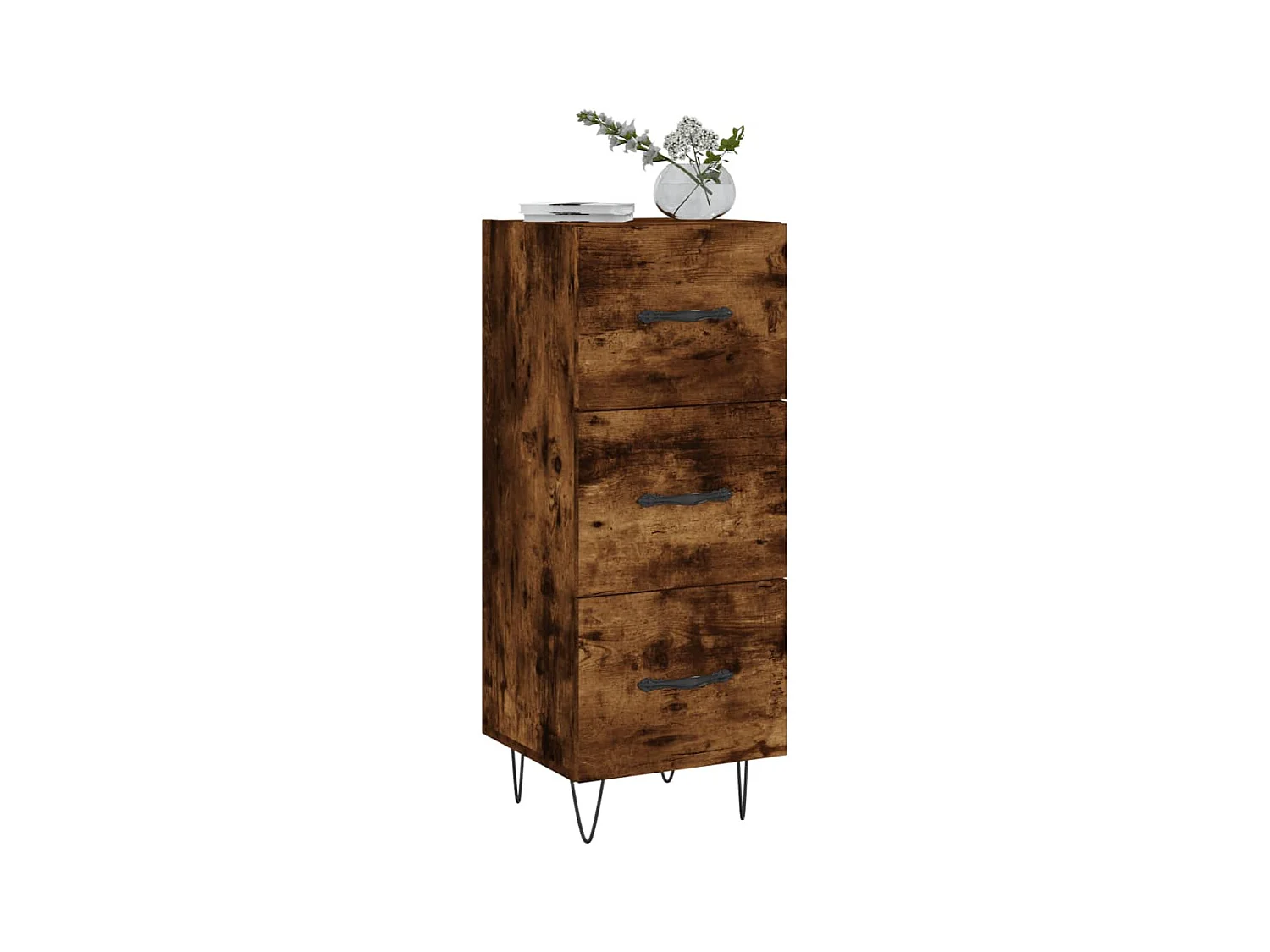 Buffet Chêne fumé 34,5x34x90 cm Bois d'ingénierie
