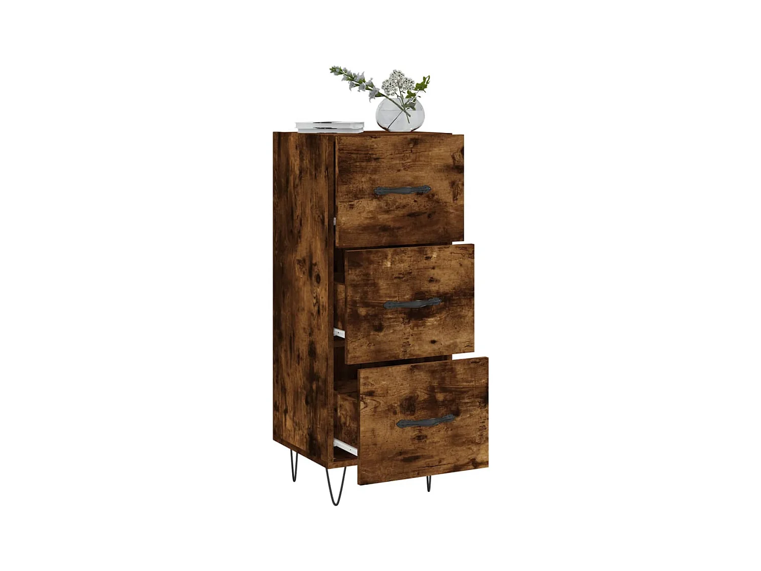Buffet Chêne fumé 34,5x34x90 cm Bois d'ingénierie