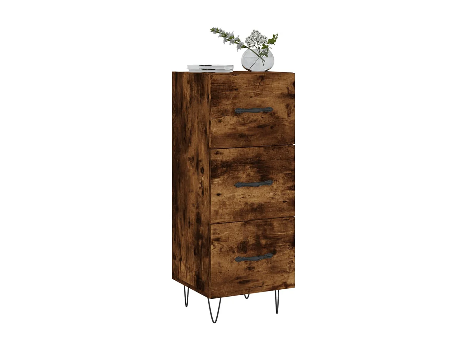 Credenza in rovere affumicato 34,5x34x90 cm in legno ingegnerizzato