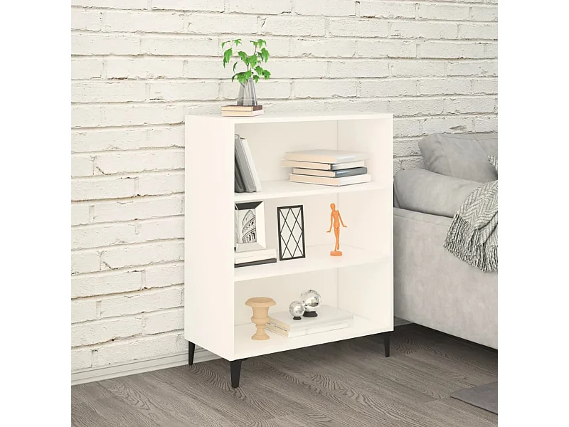 Credenza bianca 69,5x32,5x90 cm in legno ingegnerizzato