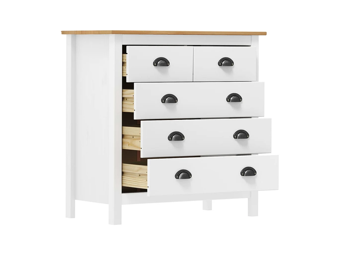 Buffet Hill Blanc 79x40x80 cm Bois de pin solide