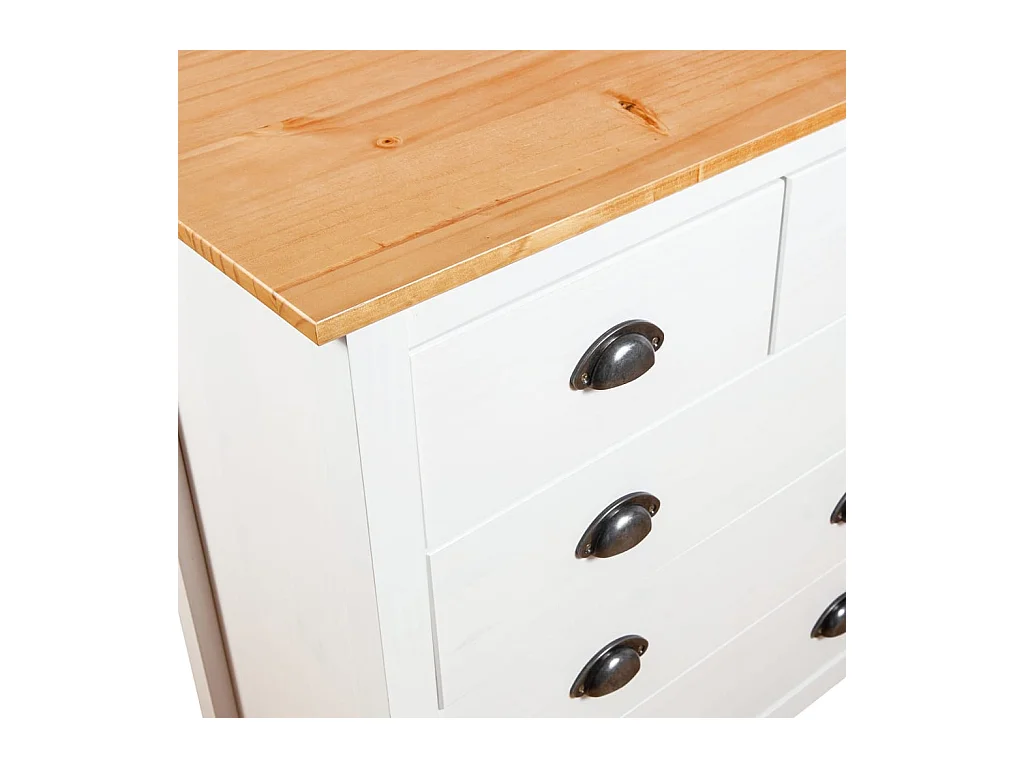 Buffet Hill Blanc 79x40x80 cm Bois de pin solide