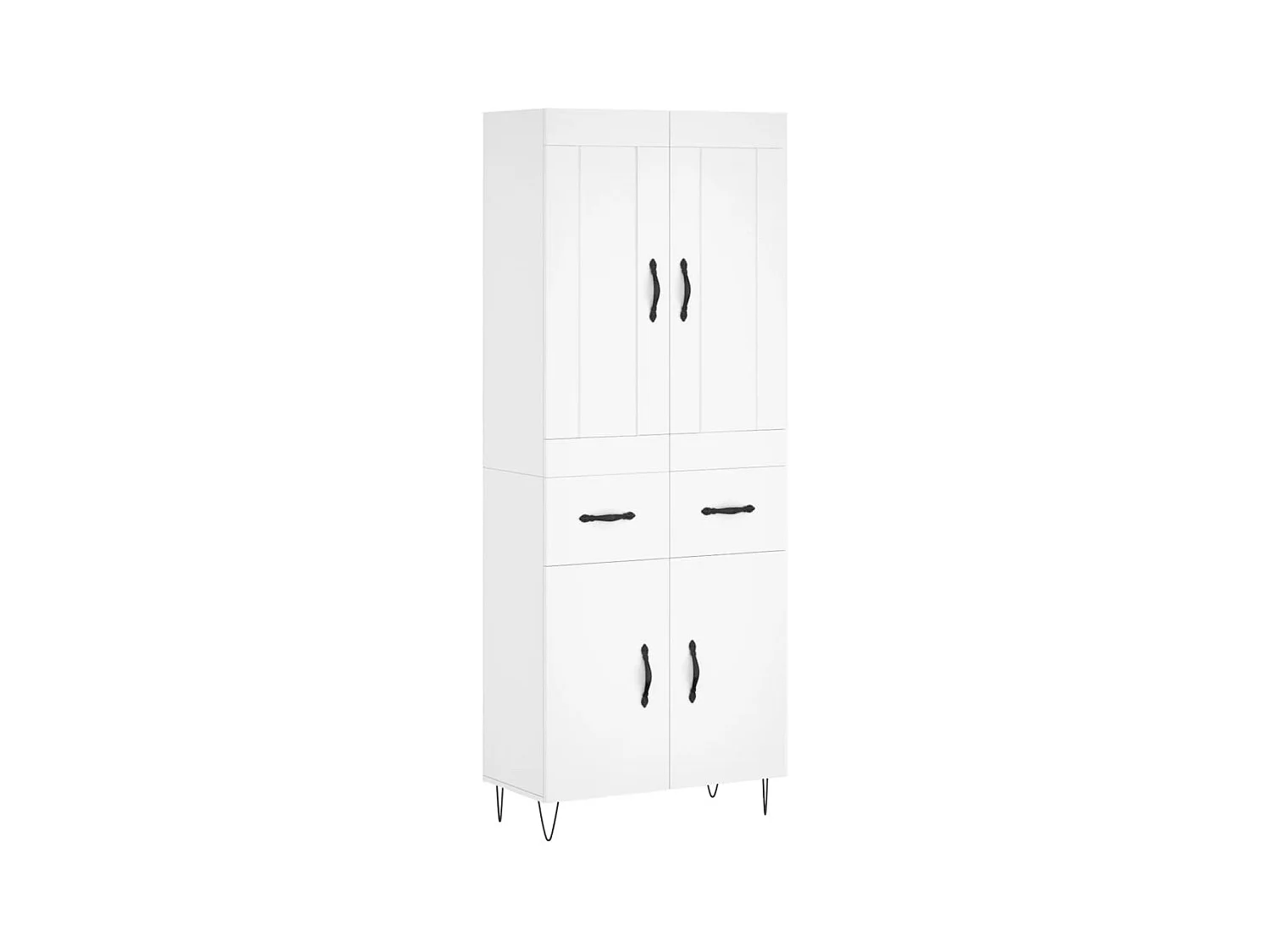 Wit hoog dressoir 69,5x34x180 cm Technisch hout