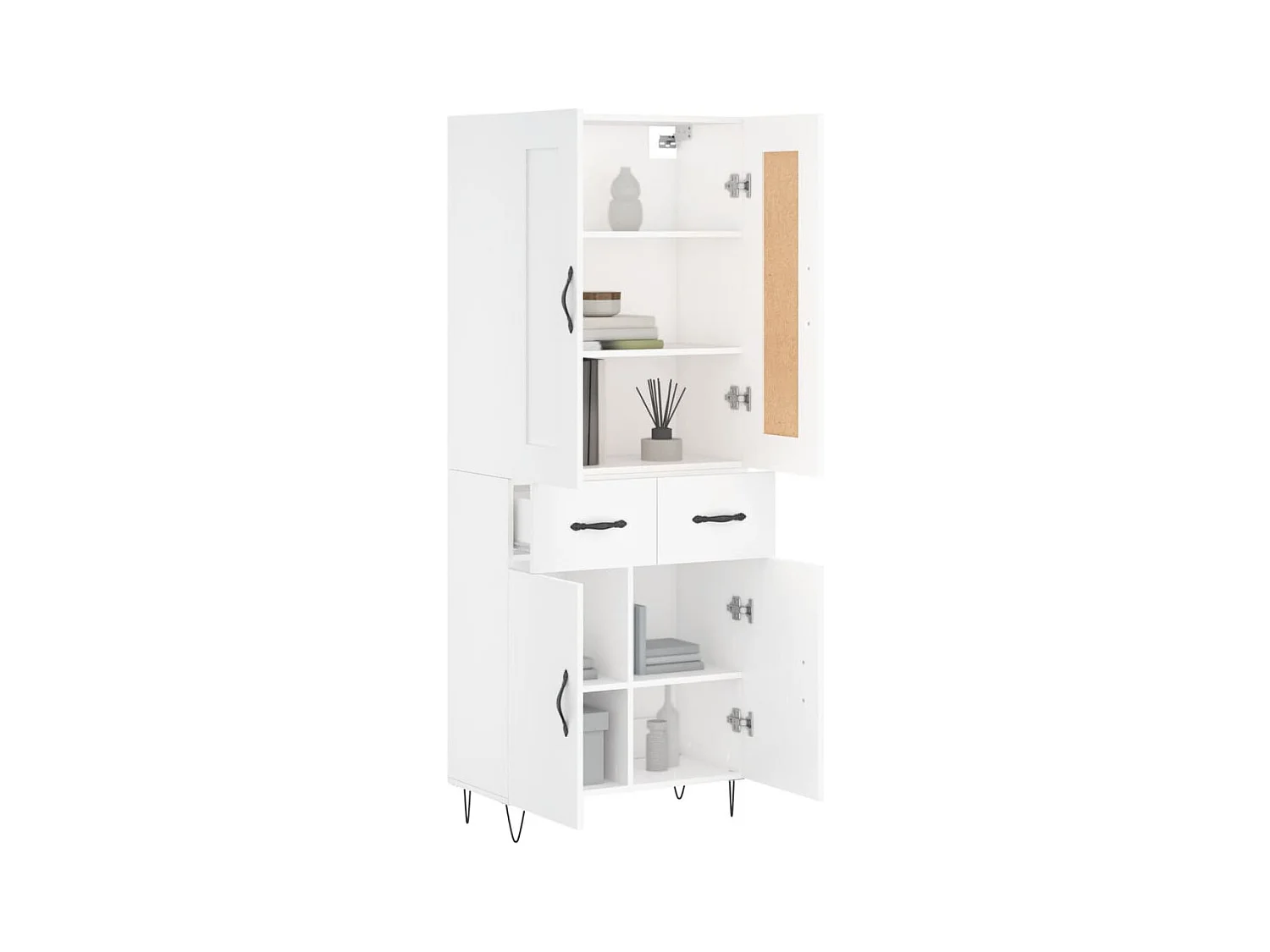 Wit hoog dressoir 69,5x34x180 cm Technisch hout