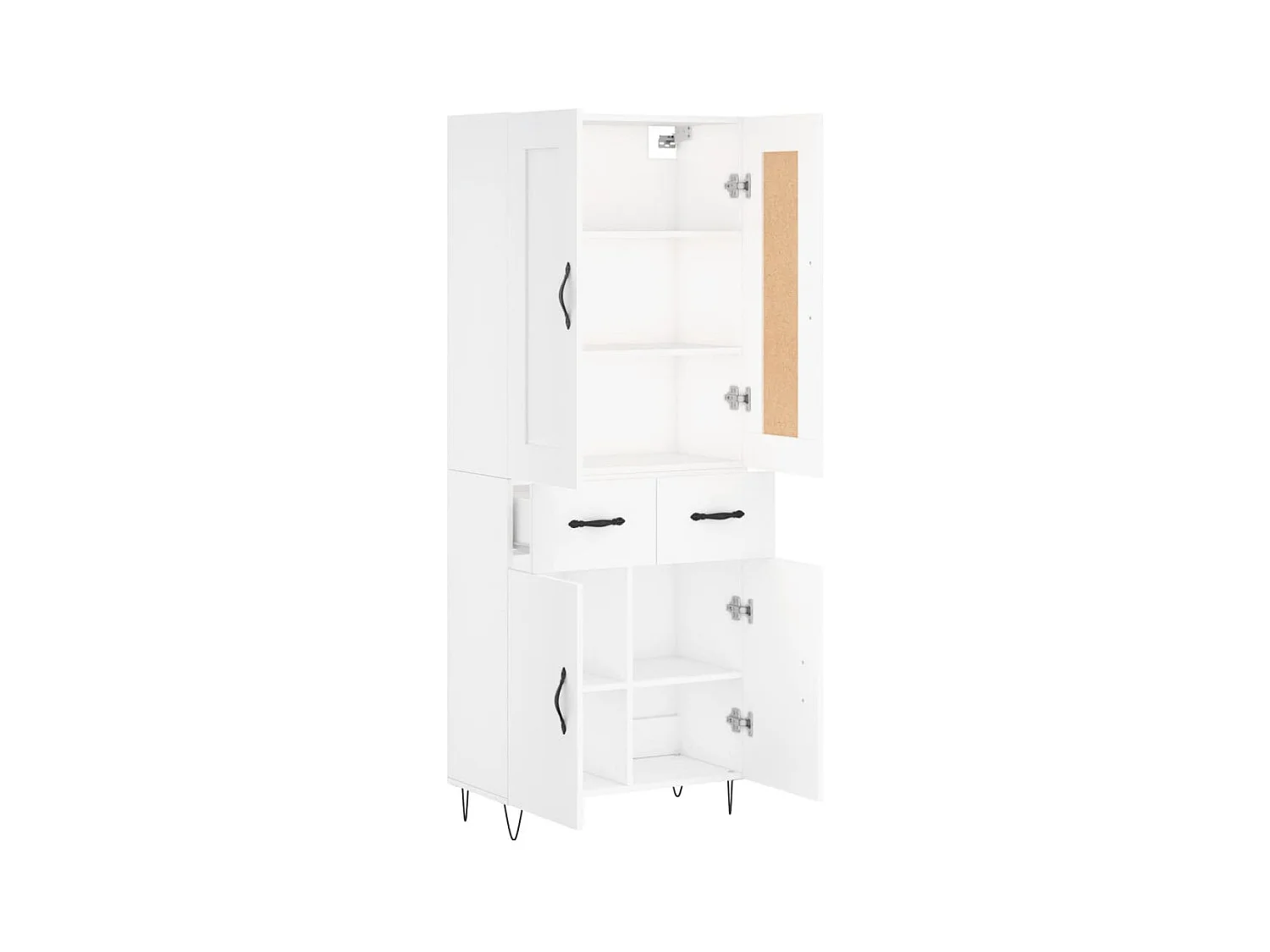 Wit hoog dressoir 69,5x34x180 cm Technisch hout