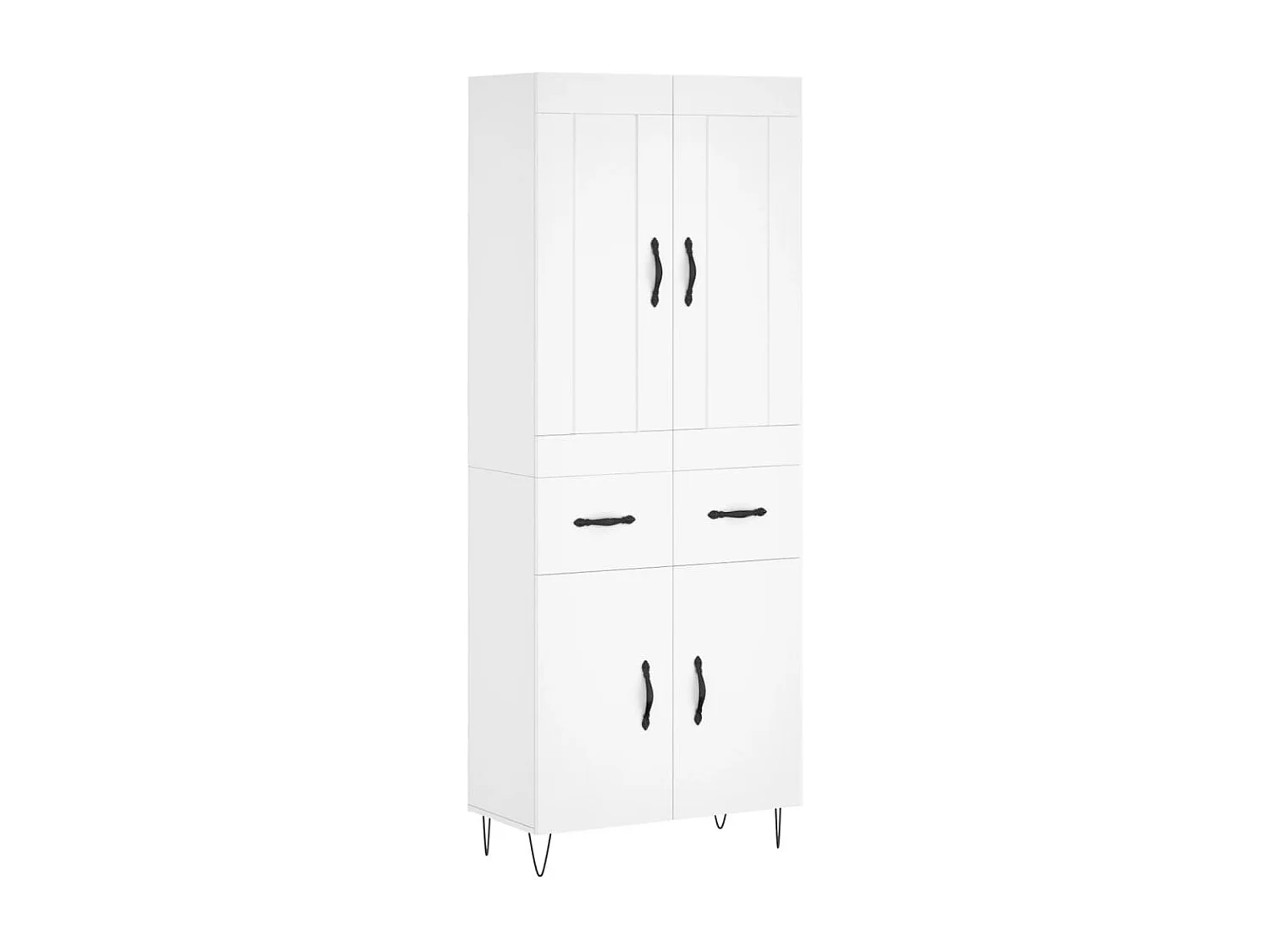 Credenza alta bianca 69,5x34x180 cm Legno ingegnerizzato