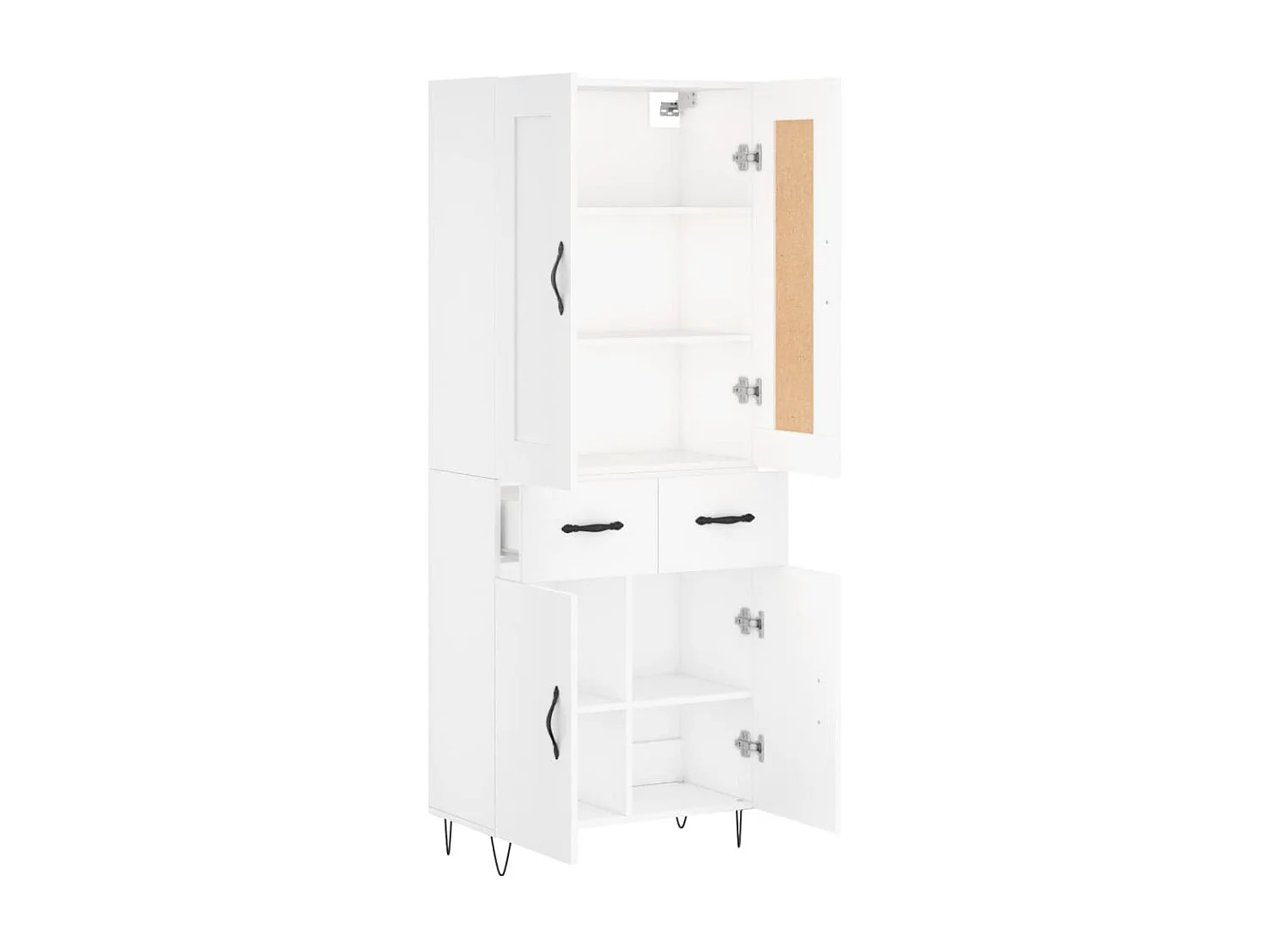 Credenza alta bianca 69,5x34x180 cm Legno ingegnerizzato