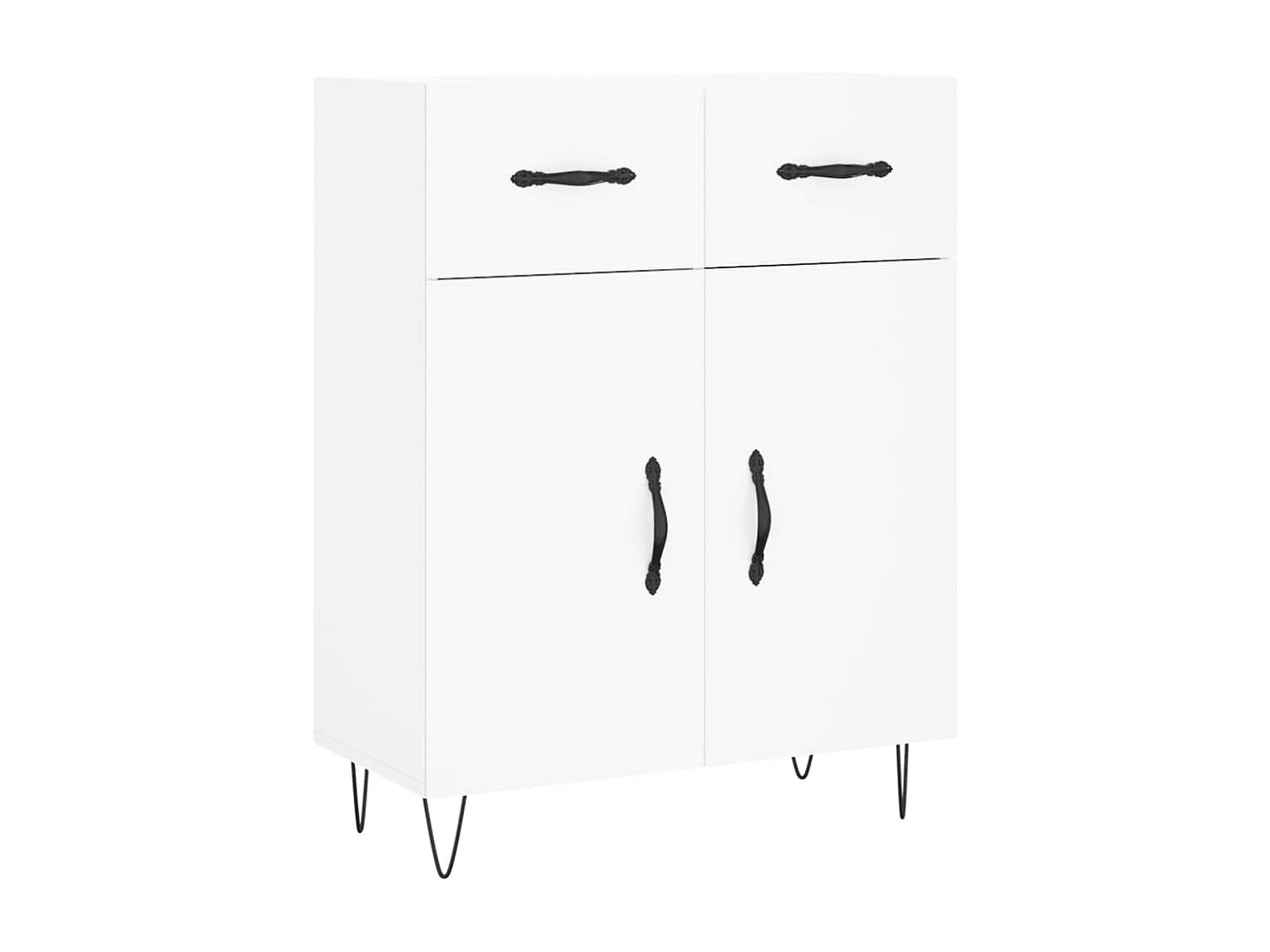 Credenza alta bianca 69,5x34x180 cm Legno ingegnerizzato