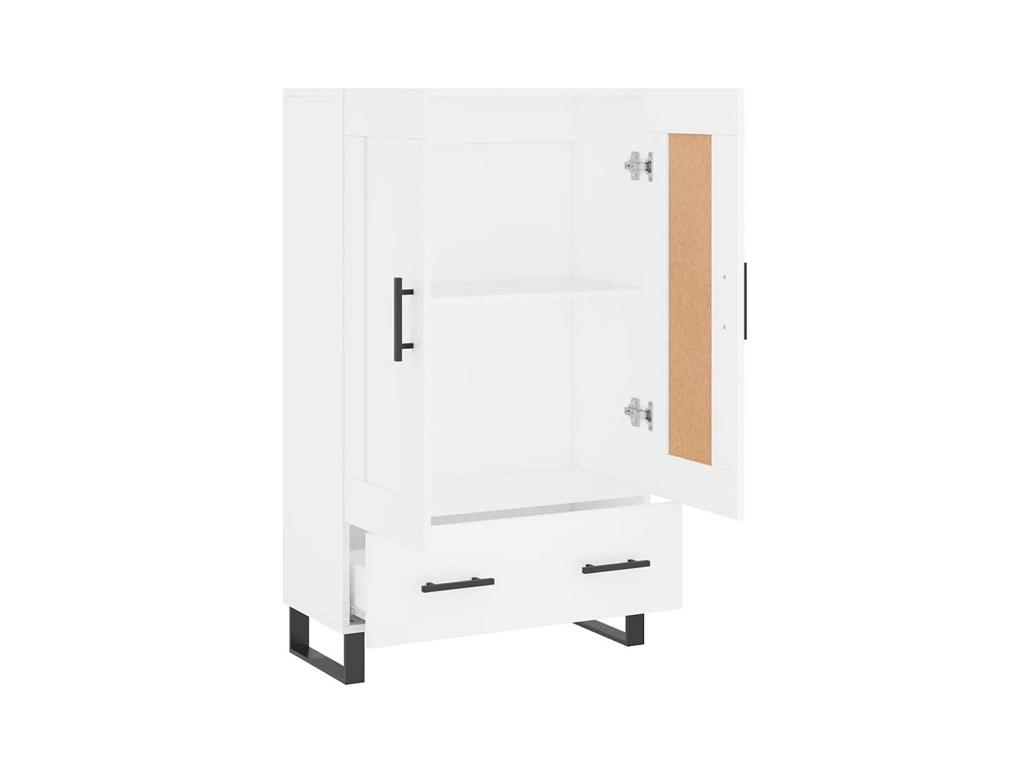 Wit hoog dressoir 69,5x31x115 cm bewerkt hout