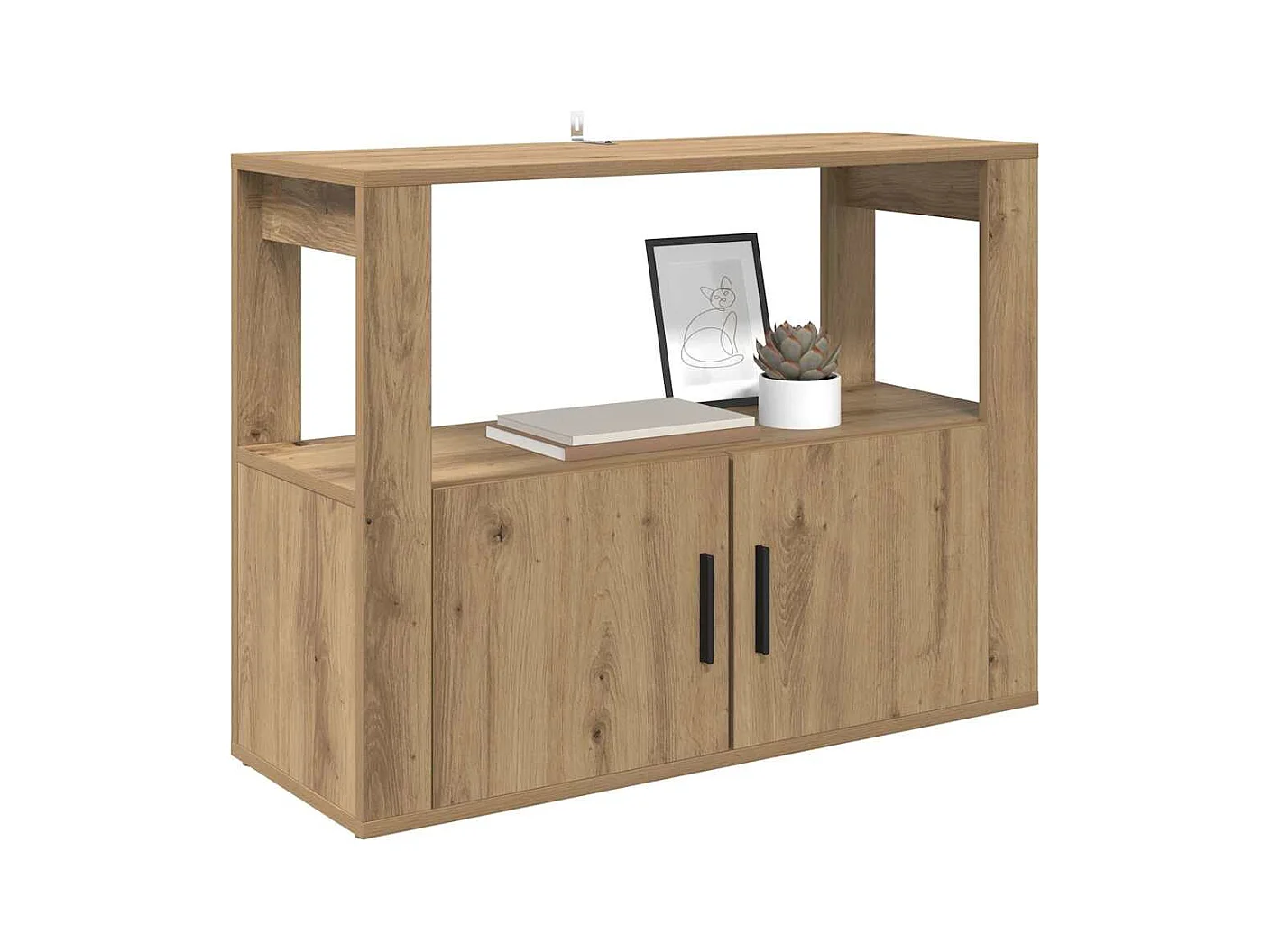 Aparador de roble artesanal 80 x 30 x 60 cm Madera de ingeniería