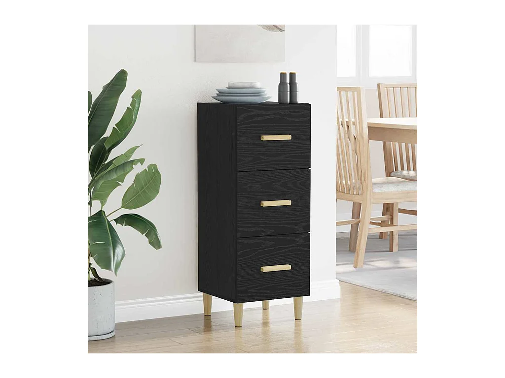 Credenza in rovere nero 34,5 x 34 x 90 cm in legno ingegnerizzato